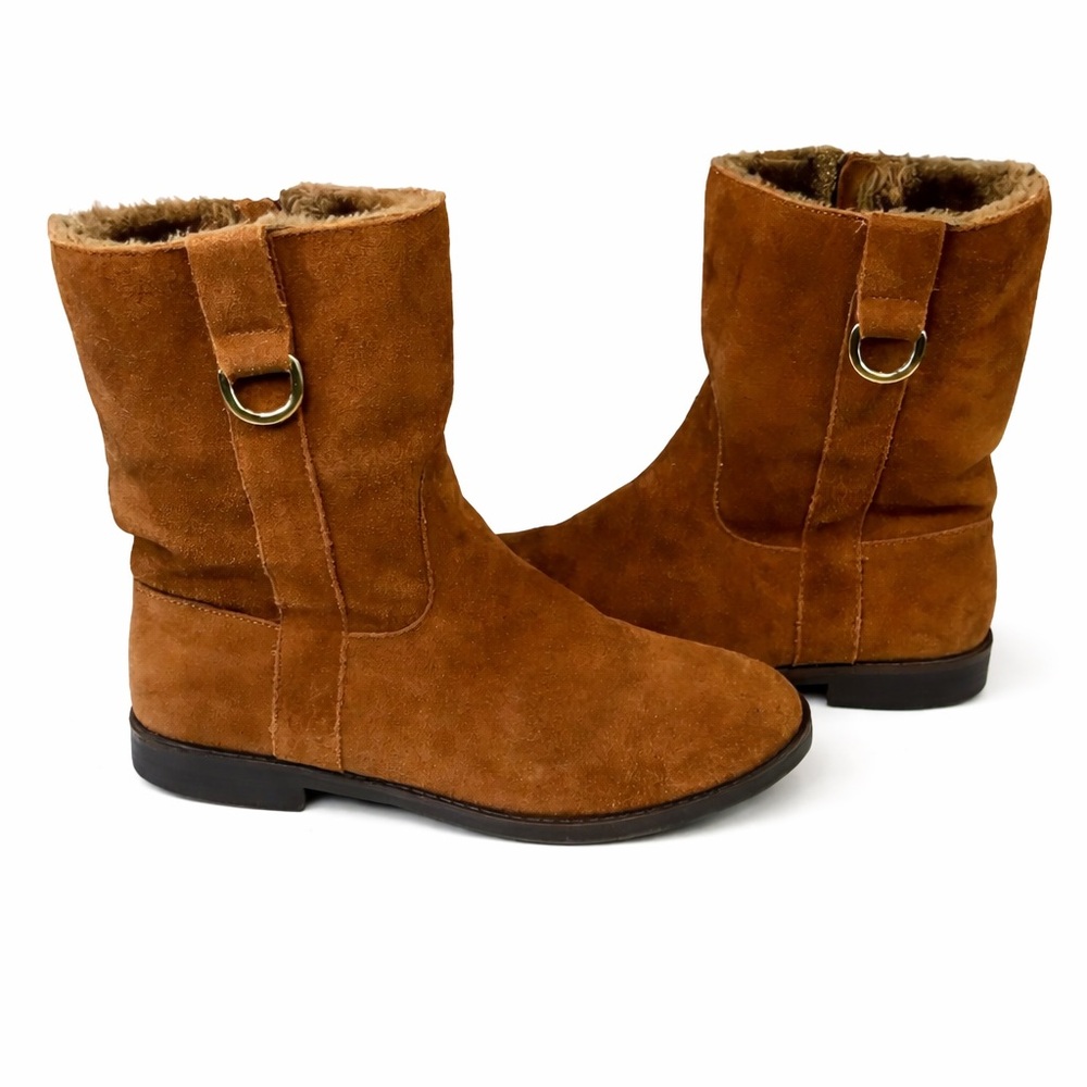 ALFANI Women’s Chestnut Brown Suede Leather Midcalf Boots 8
